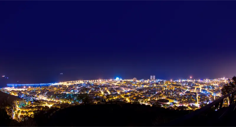 Aerial Night View Of Santa Cruz De Tenerife