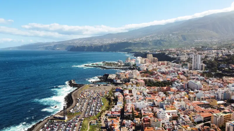 Aerial View Of Puerto De La Cruz City Tenerife