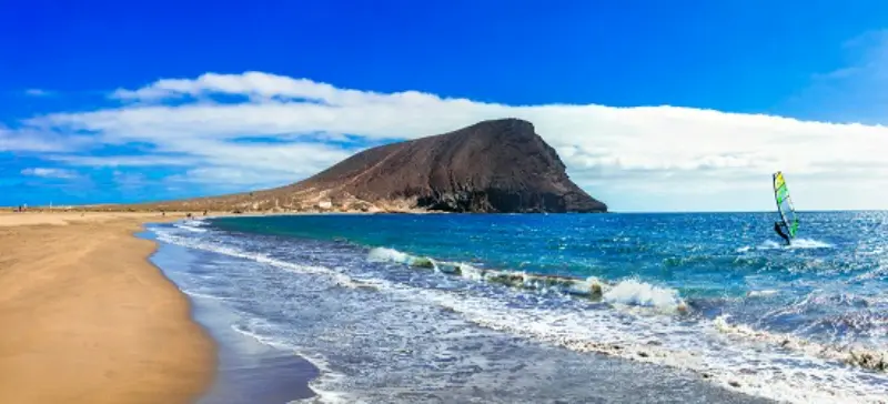 El Medano Beach And Montana Roja Tenerife