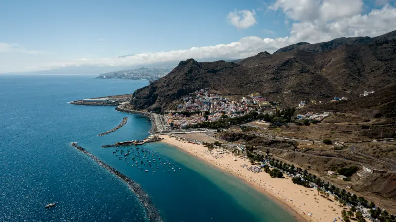 Playa De Las Teresitas Aerial View Tenerife