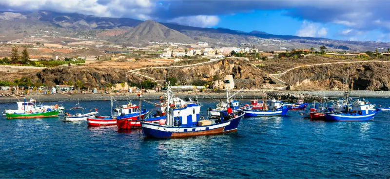 Playa San Juan Tenerife With Traditional Boats