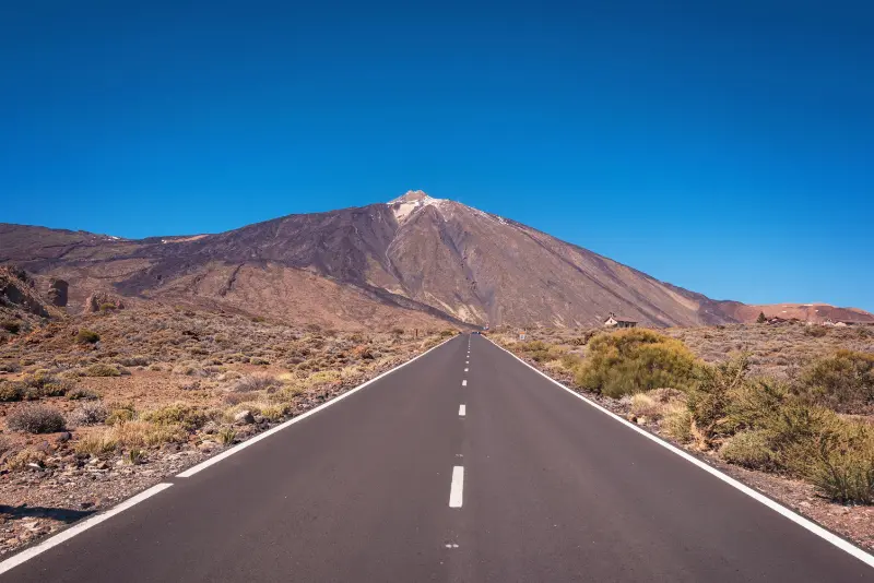 Road Through Teide National Park Tenerife