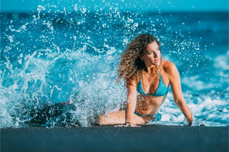 Woman Swimming In A Tenerife Pool